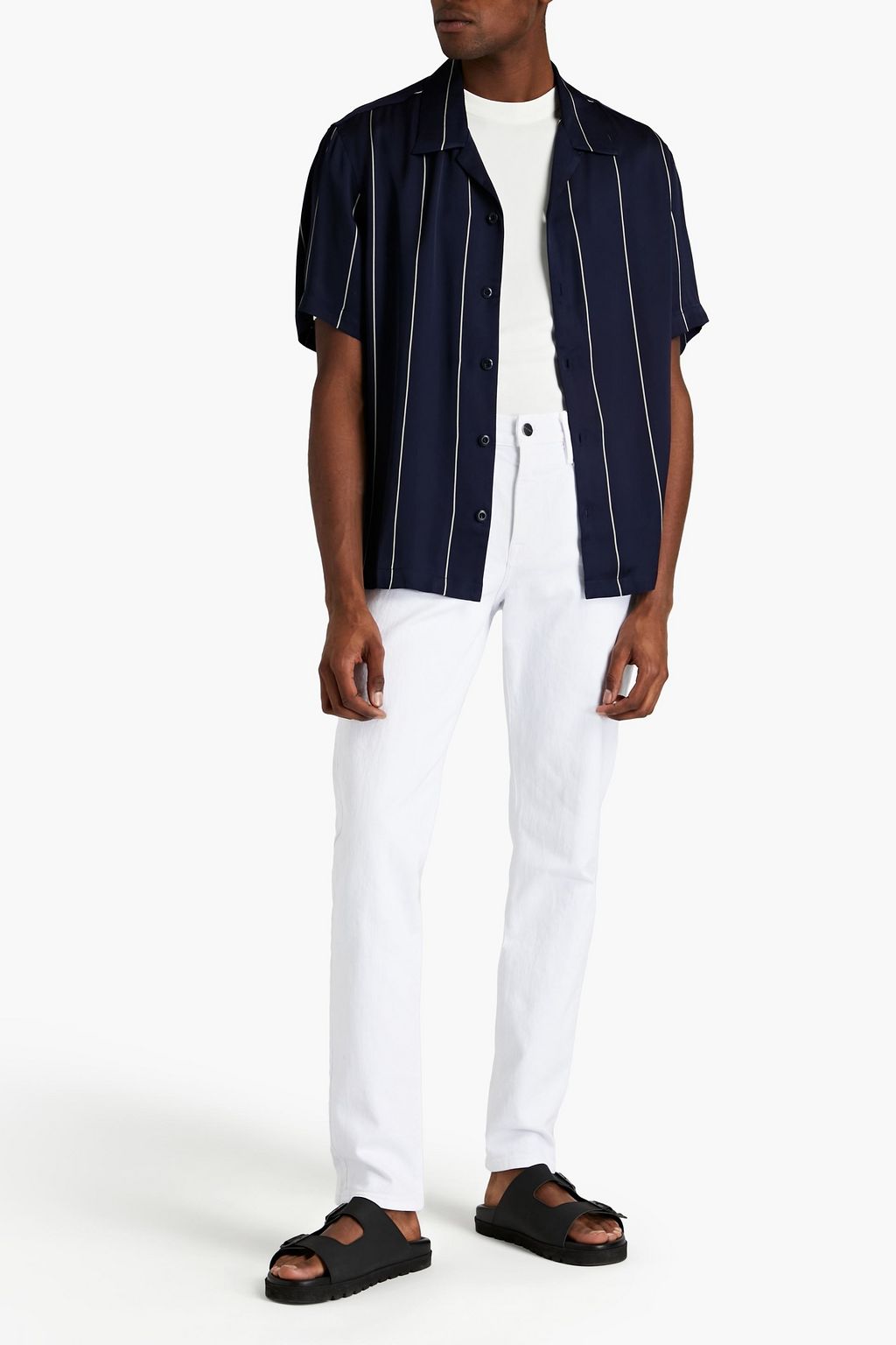 SANDRO Pinstriped twill shirt