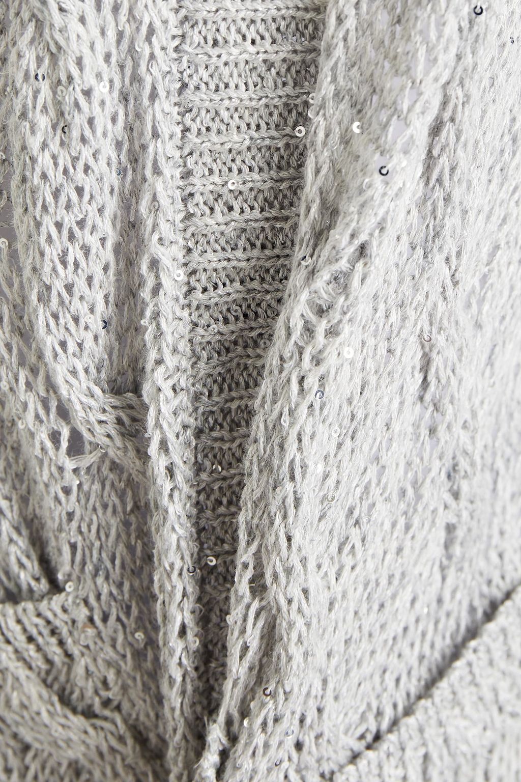 GENTRYPORTOFINO Sequin-embellished cable-knit linen-blend cardigan
