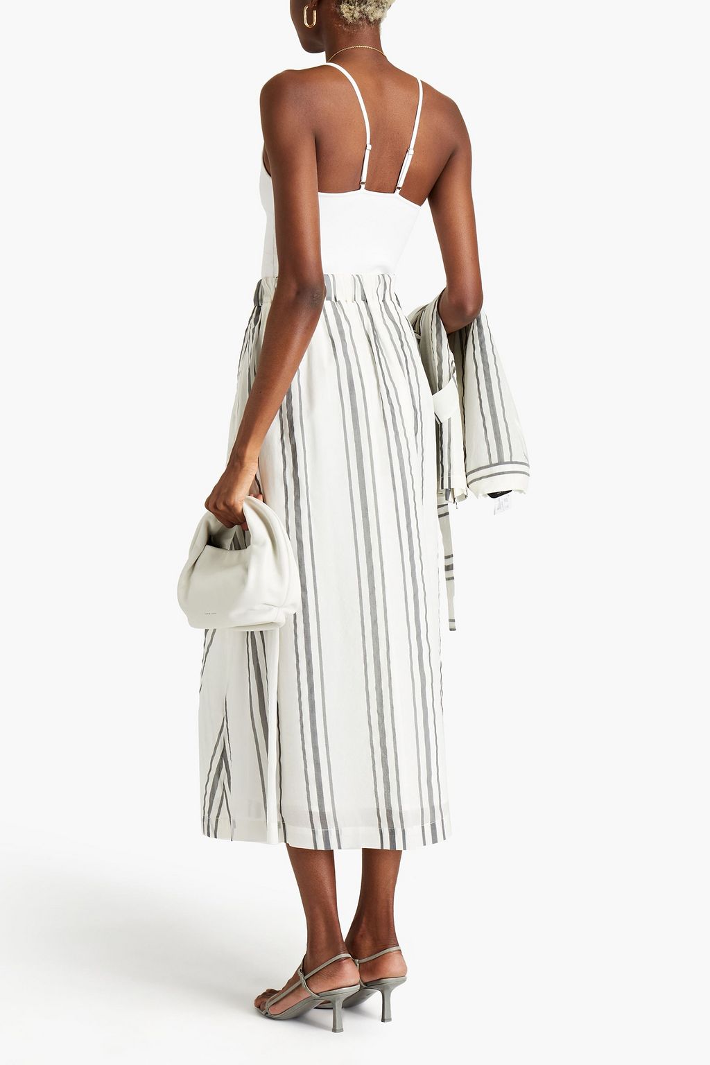 FABIANA FILIPPI Striped silk-chiffon midi skirt