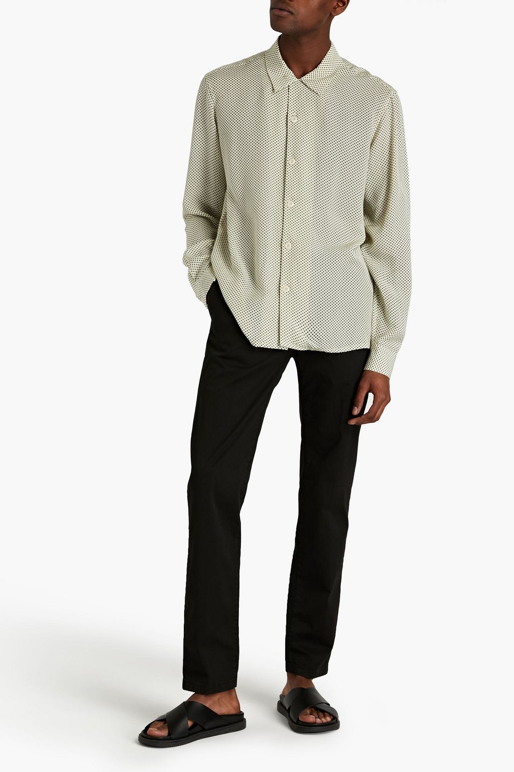 SANDRO Cravate printed Lyocell-blend shirt