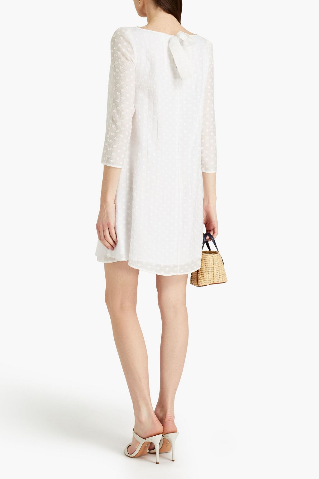 CLAUDIE PIERLOT Bow-detailed fil coupé Lyocell-blend mini dress