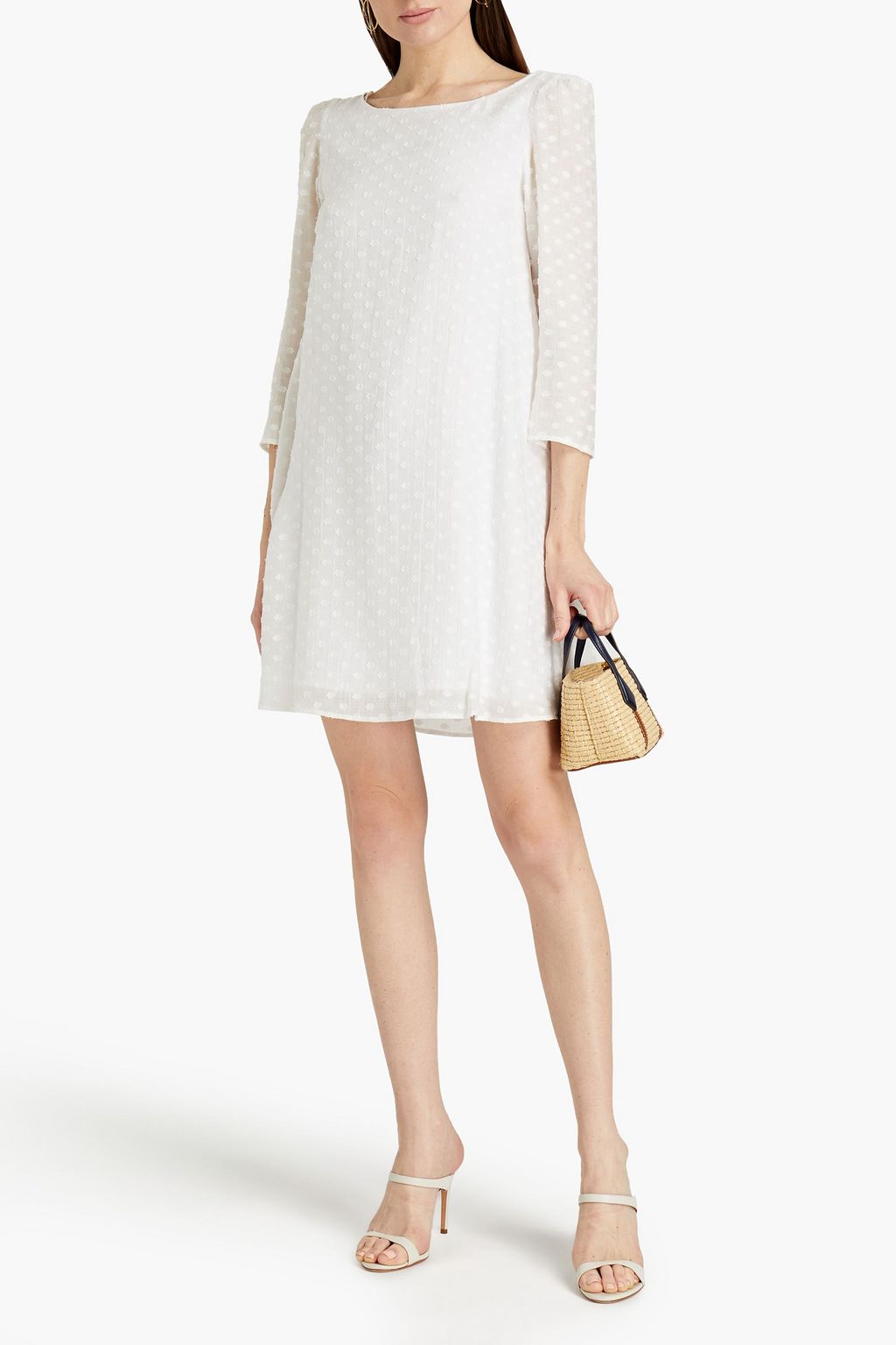 CLAUDIE PIERLOT Bow-detailed fil coupé Lyocell-blend mini dress