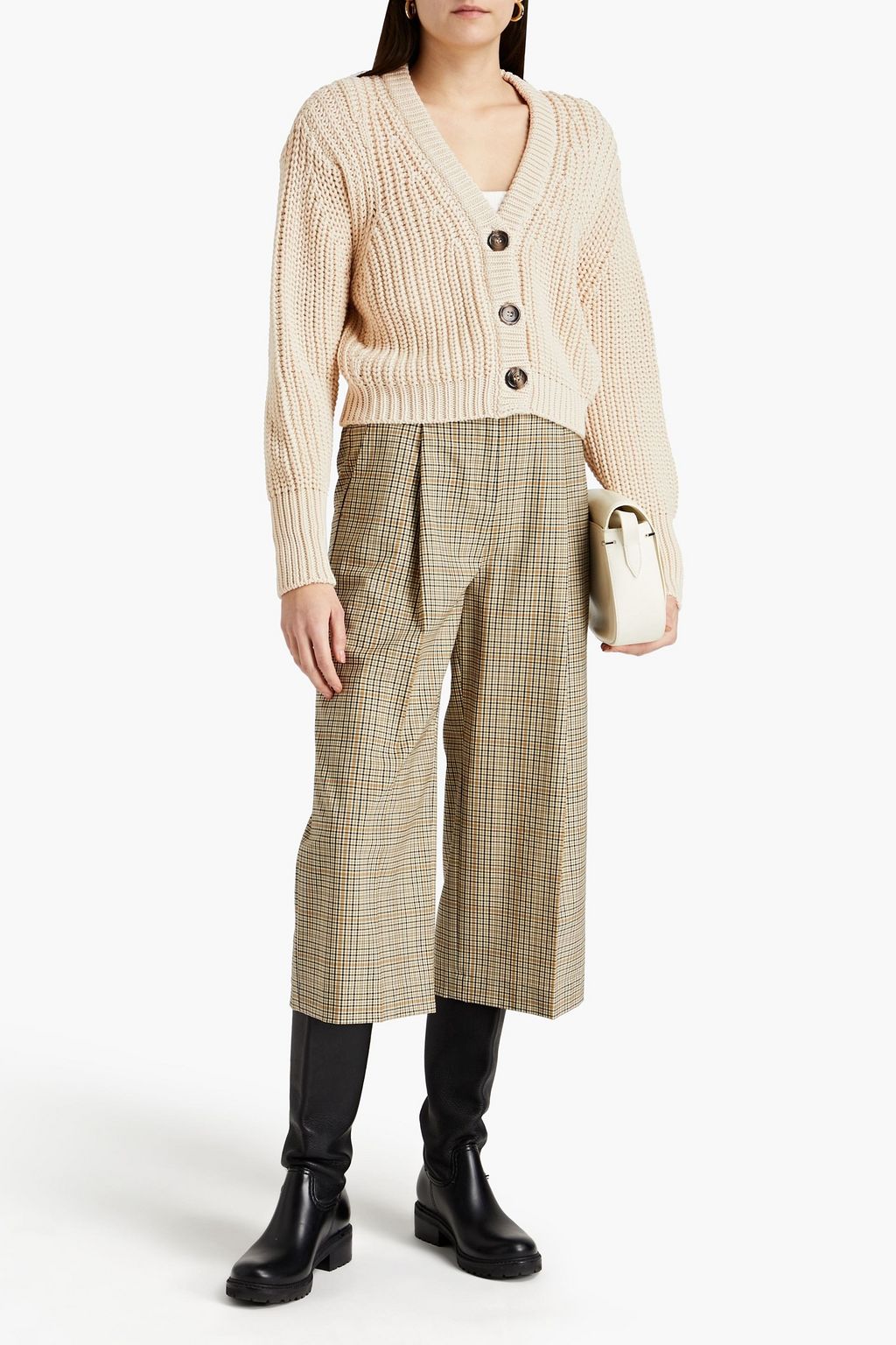 CLAUDIE PIERLOT Ribbed cotton-blend cardigan
