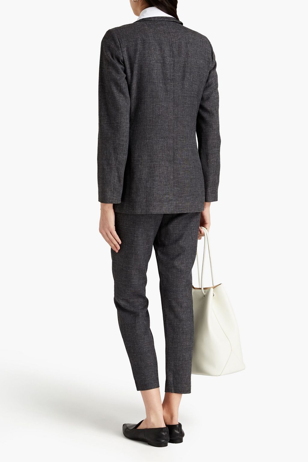FABIANA FILIPPI Double-breasted wool, linen and silk-blend blazer