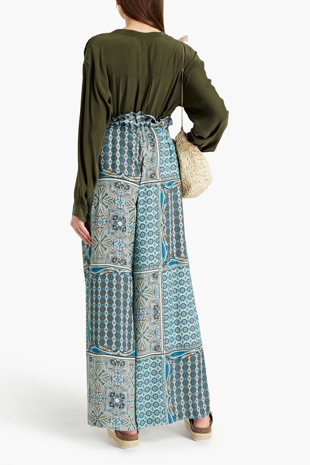 CLAUDIE PIERLOT Printed crepe wide-leg pants