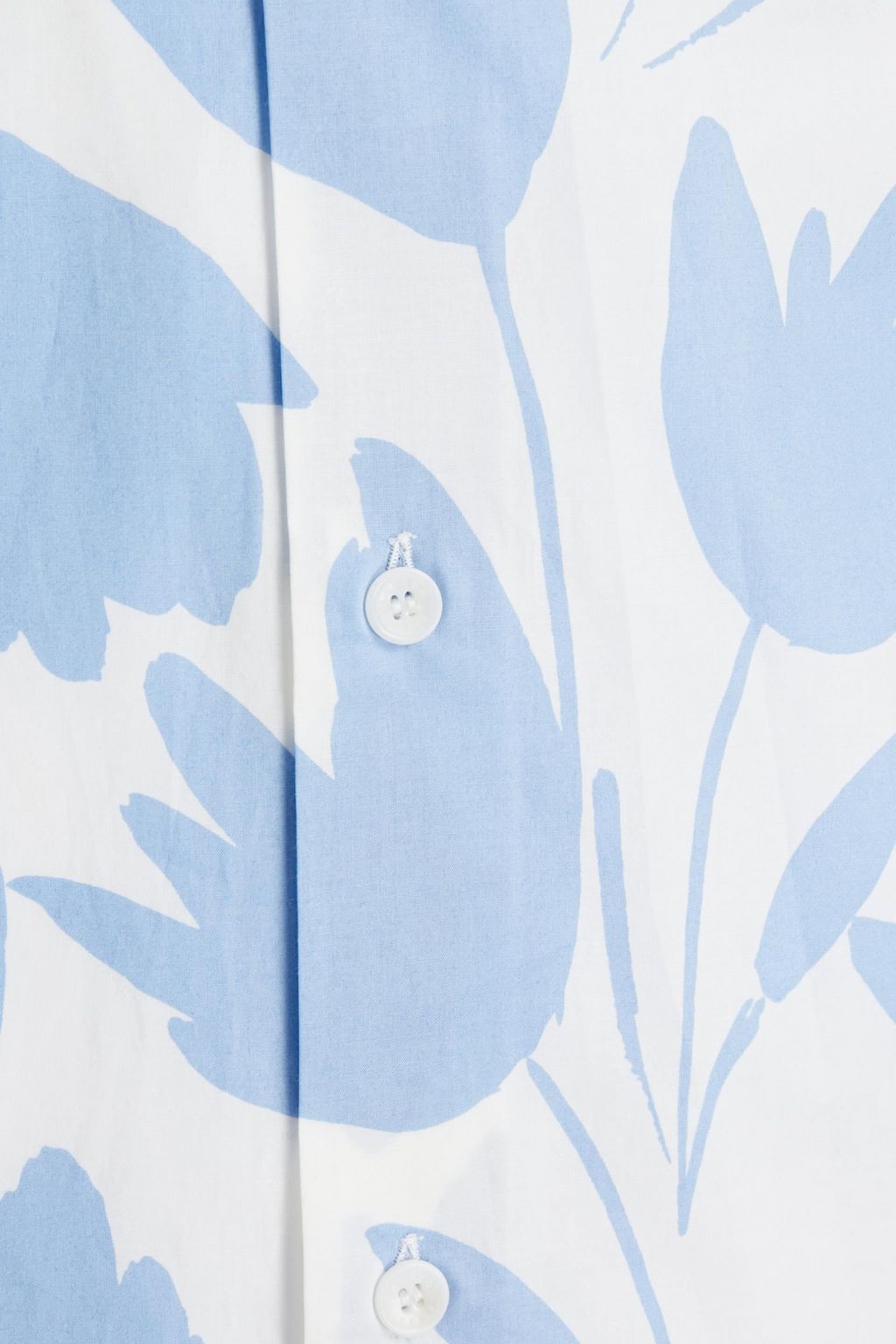 SANDRO Floral-print cotton-poplin shirt