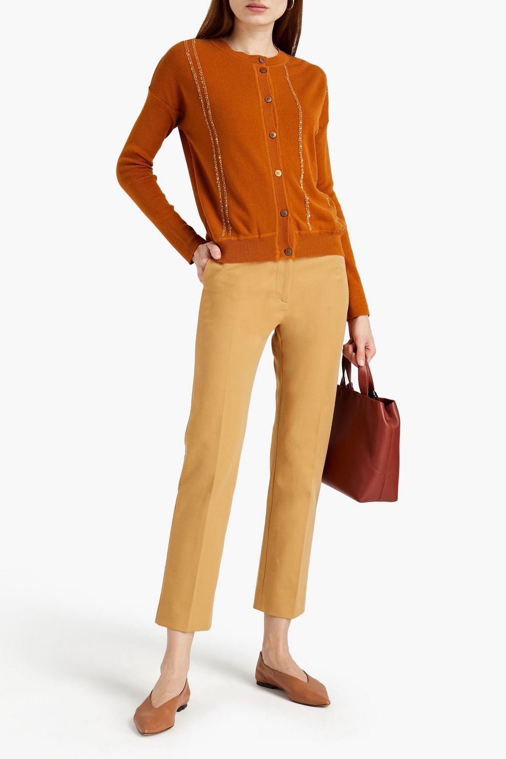 GENTRYPORTOFINO Sequin-embellished cotton and cashmere-blend cardigan