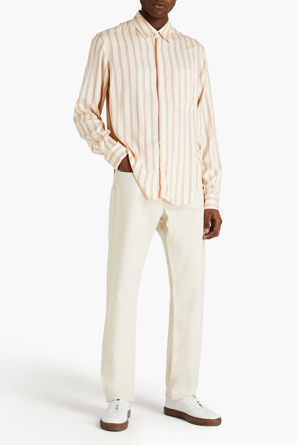 SANDRO Flow striped twill shirt