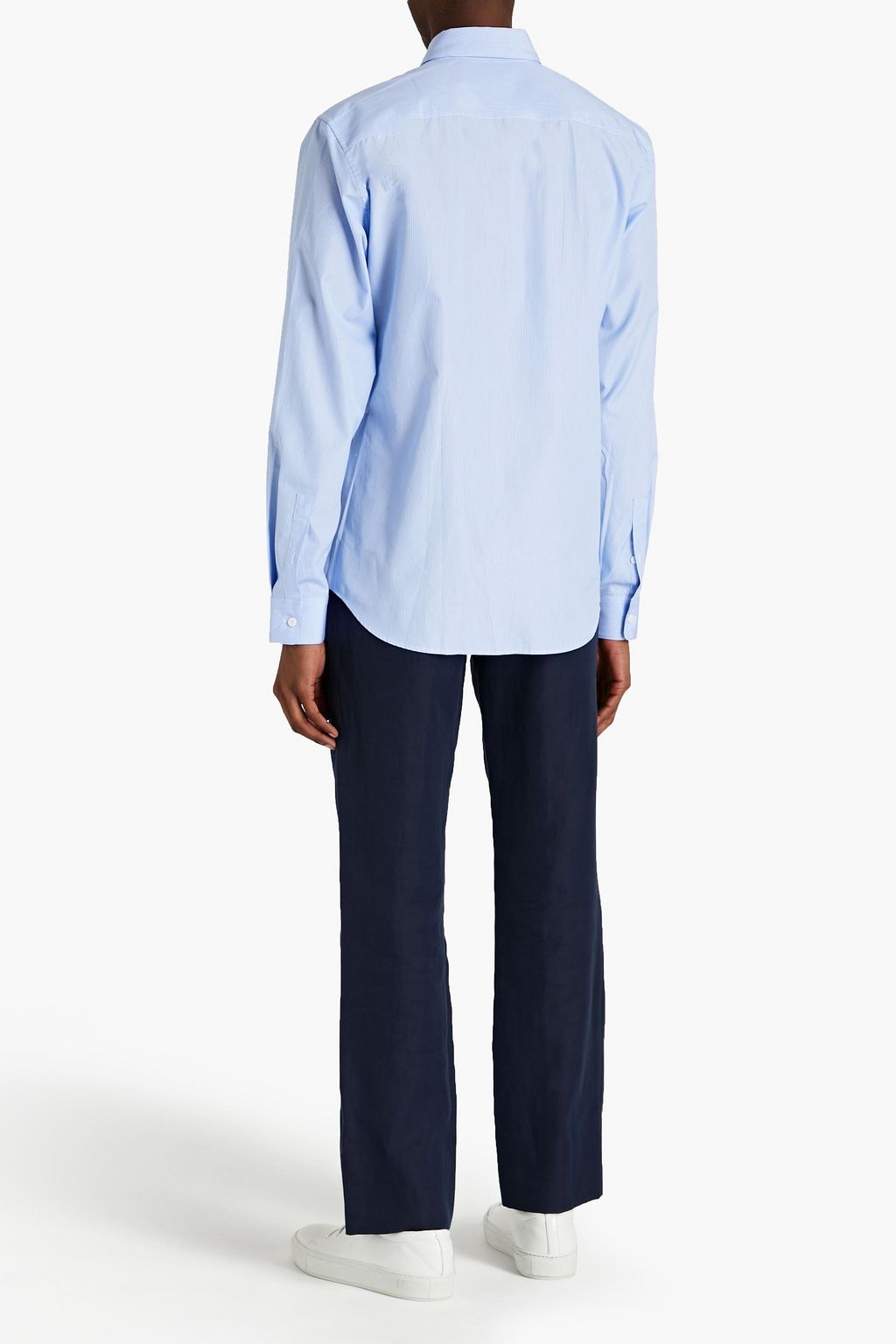 SANDRO Striped cotton-poplin shirt