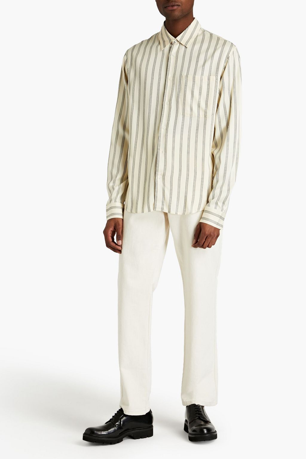 SANDRO Flow striped twill shirt