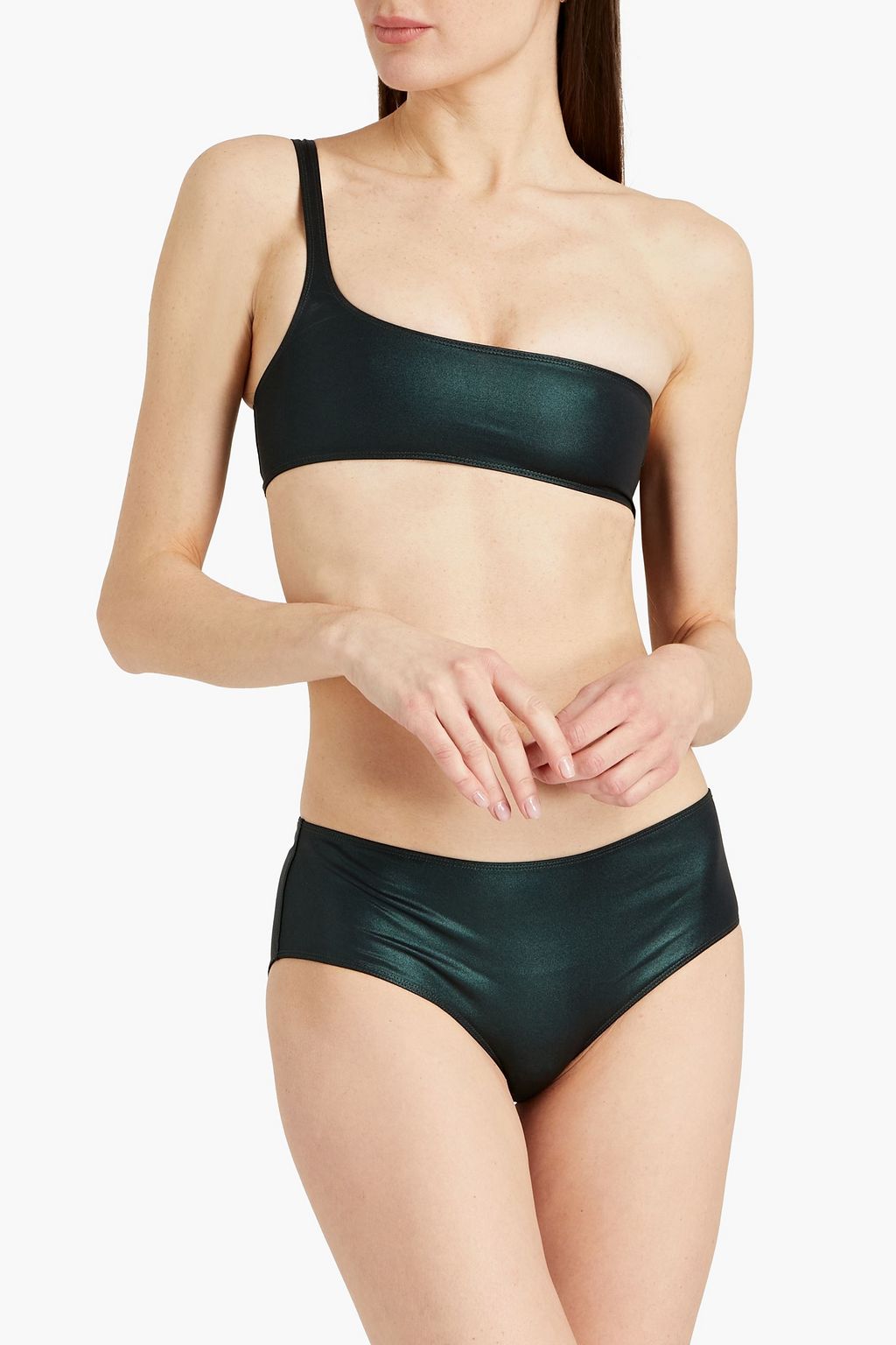 ISABEL MARANT Salome one-shoulder metallic bikini top