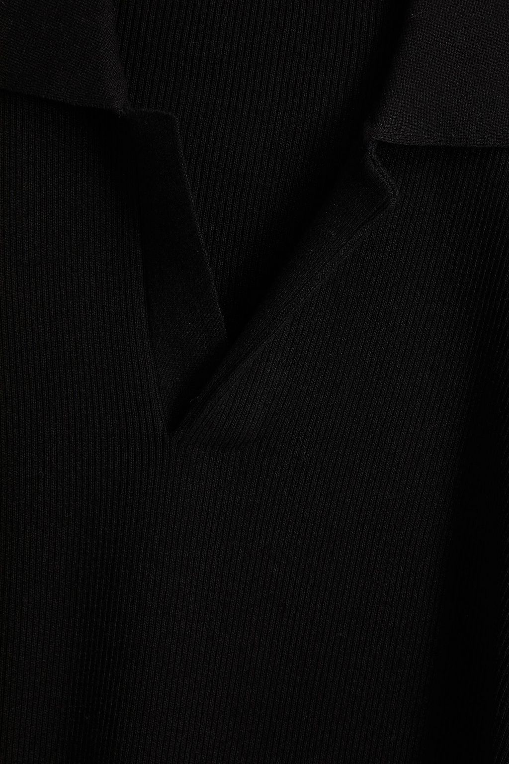 SANDRO Paolo ribbed cotton-blend jersey polo shirt