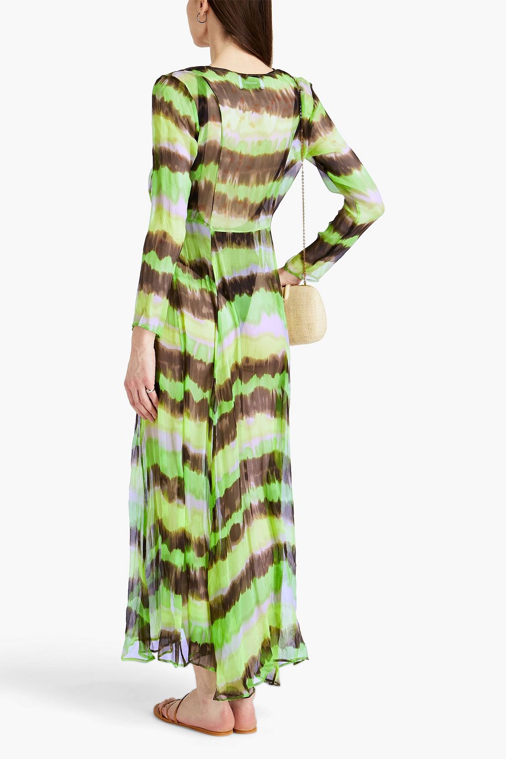 WE ARE LEONE Tie-dyed silk-georgette coverup