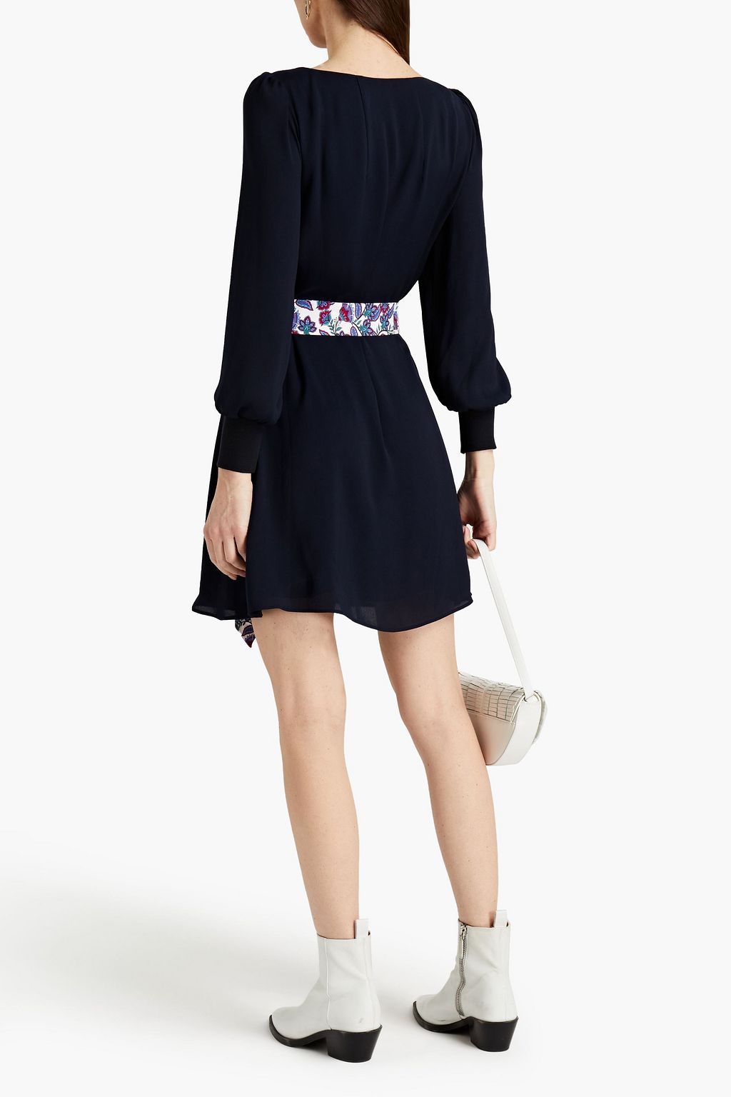 CLAUDIE PIERLOT Belted gathered crepe mini dress