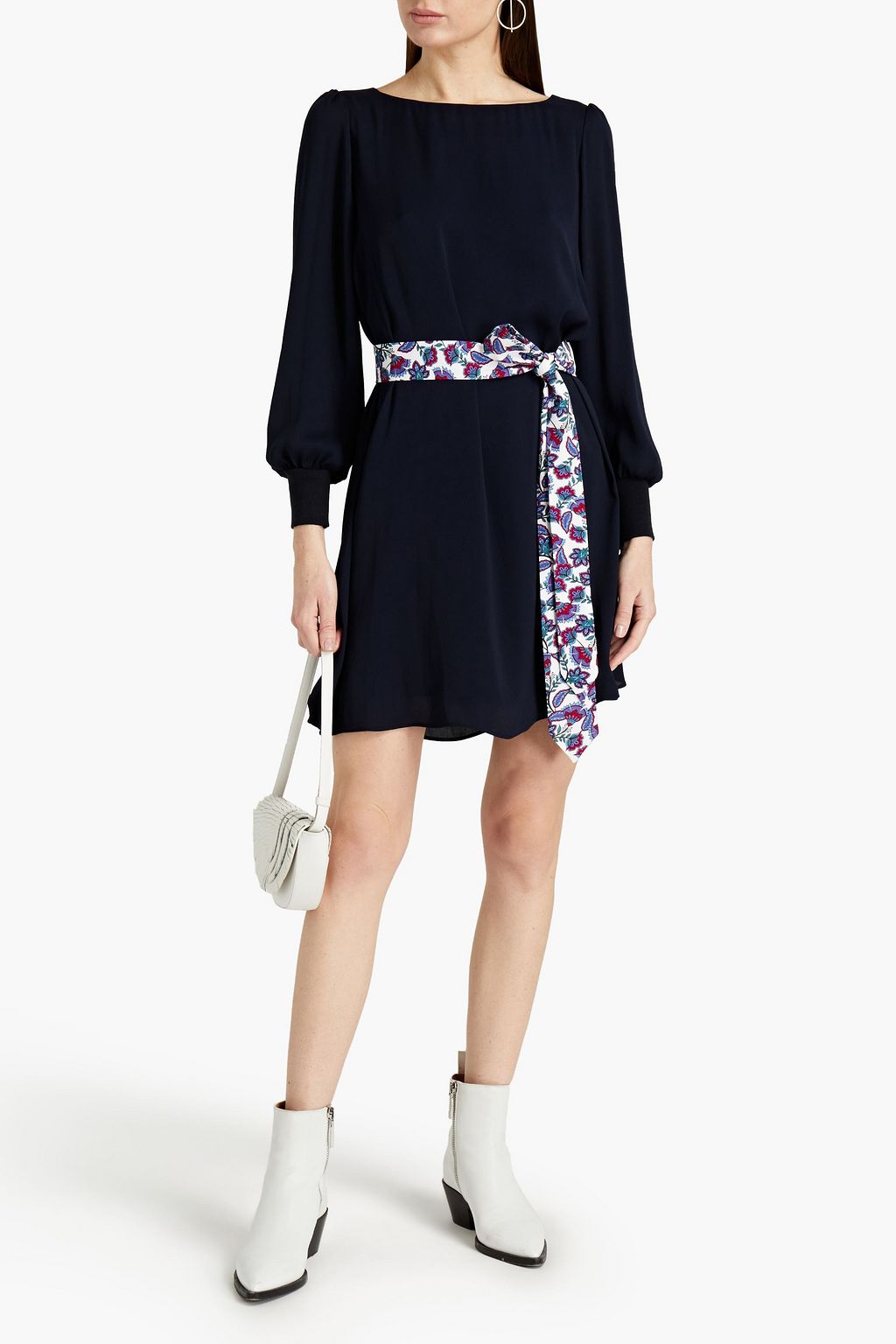 CLAUDIE PIERLOT Belted gathered crepe mini dress