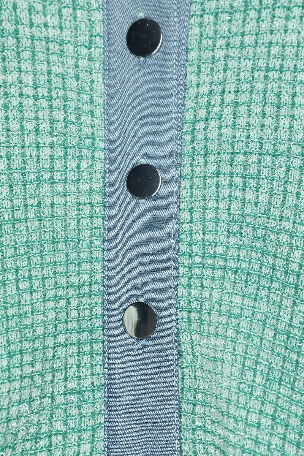 CLAUDIE PIERLOT Musical cropped metallic knitted cardigan