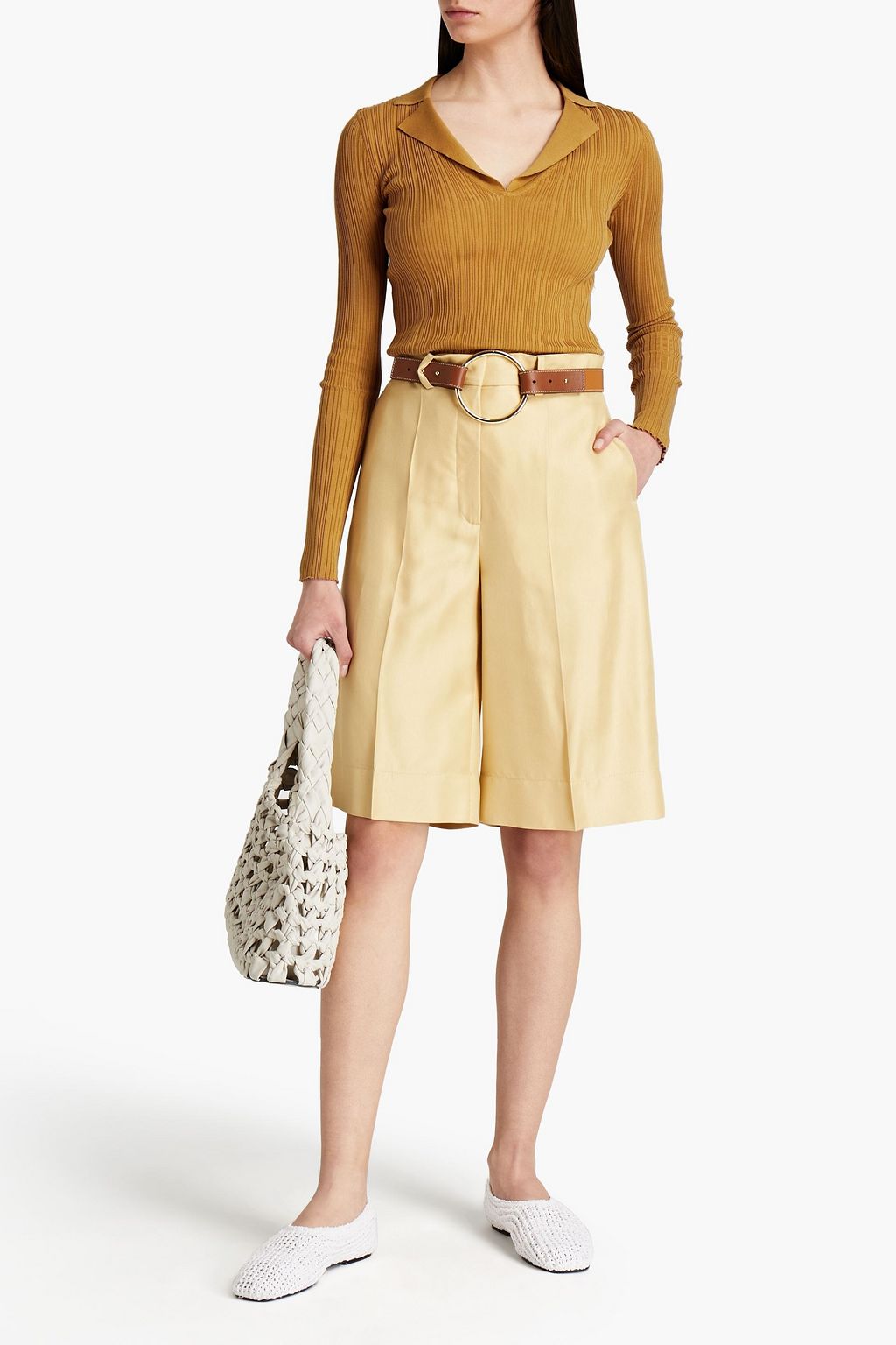 GENTRYPORTOFINO Ribbed cotton top