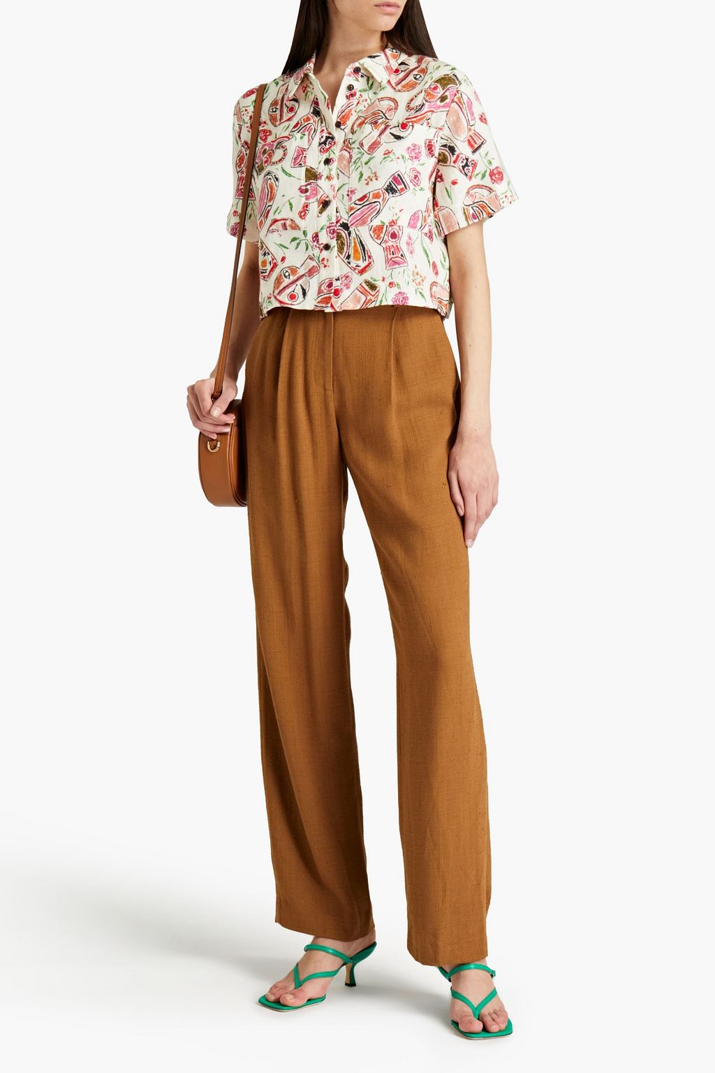 CLAUDIE PIERLOT Paille pleated woven straight-leg pants
