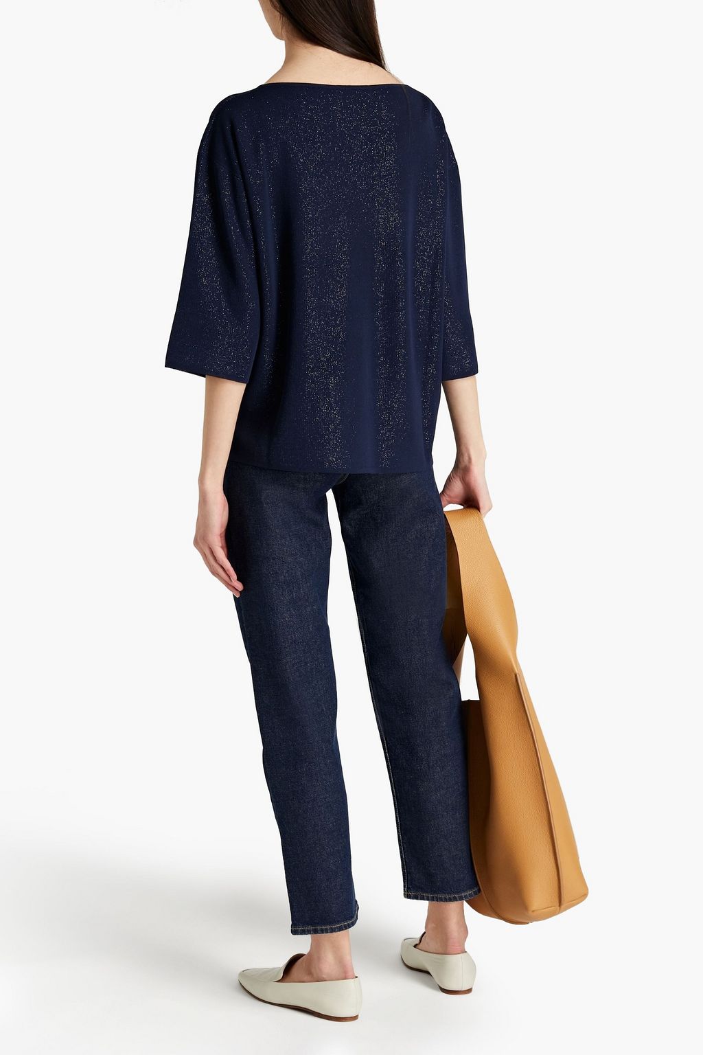 GENTRYPORTOFINO Metallic knitted sweater