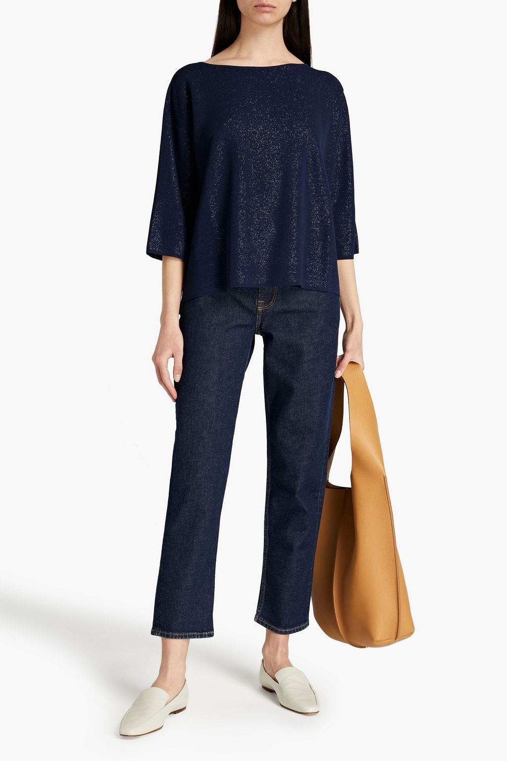 GENTRYPORTOFINO Metallic knitted sweater