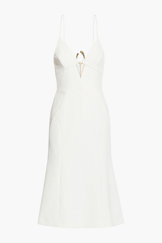 Romy embellished cloqué midi dress