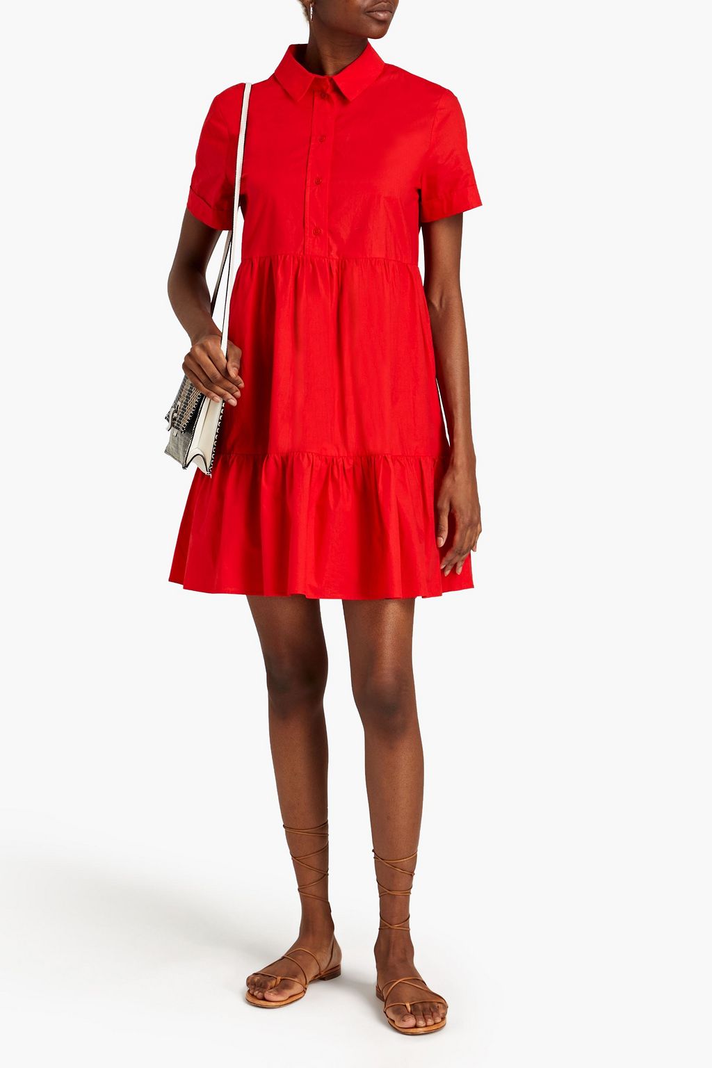 CLAUDIE PIERLOT Gathered cotton-poplin mini dress