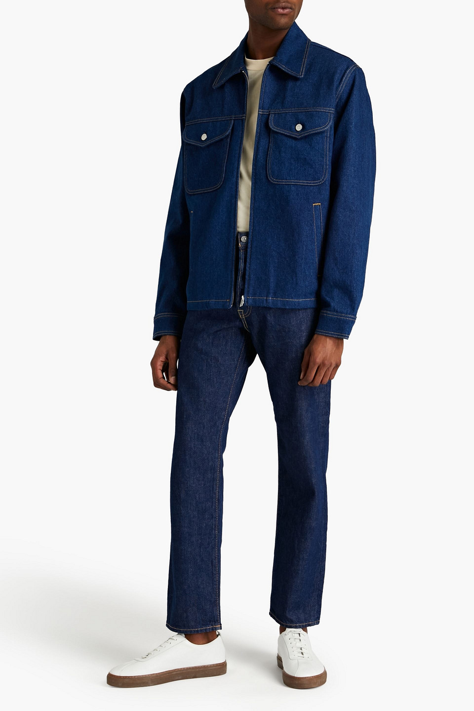 Sandro Man Morrissey Denim Jacket In Blue