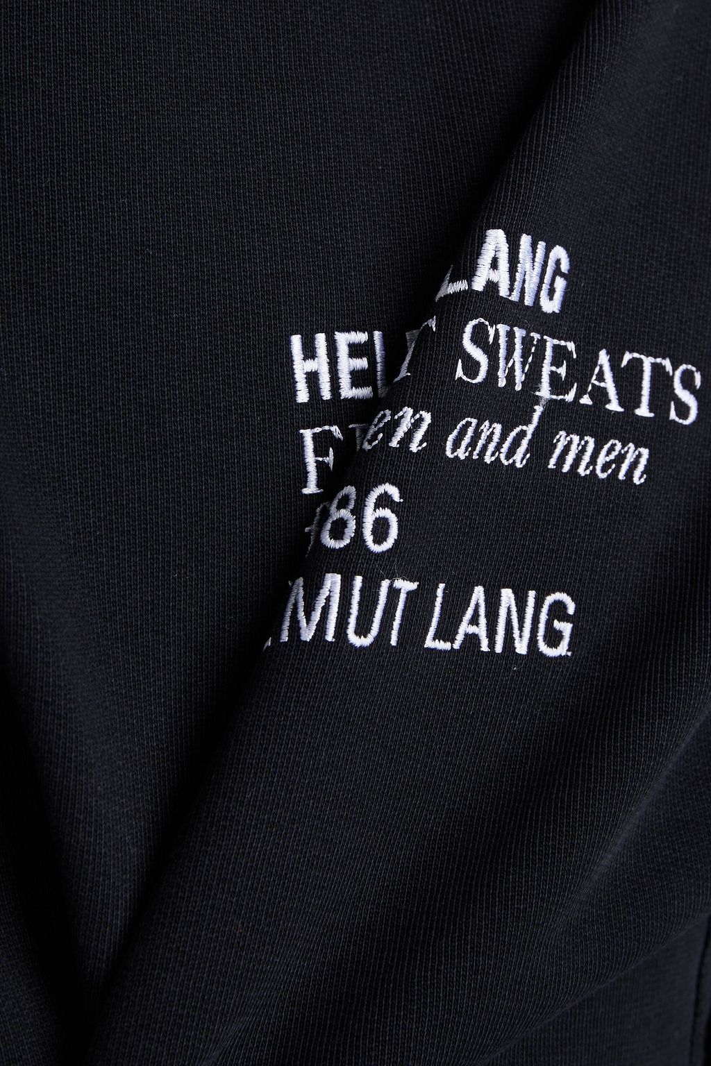 HELMUT LANG Embroidered cotton-fleece hoodie