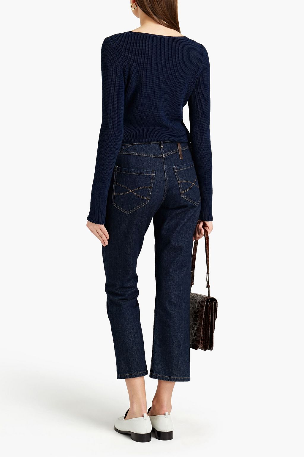 GENTRYPORTOFINO Ribbed silk and cotton-blend sweater