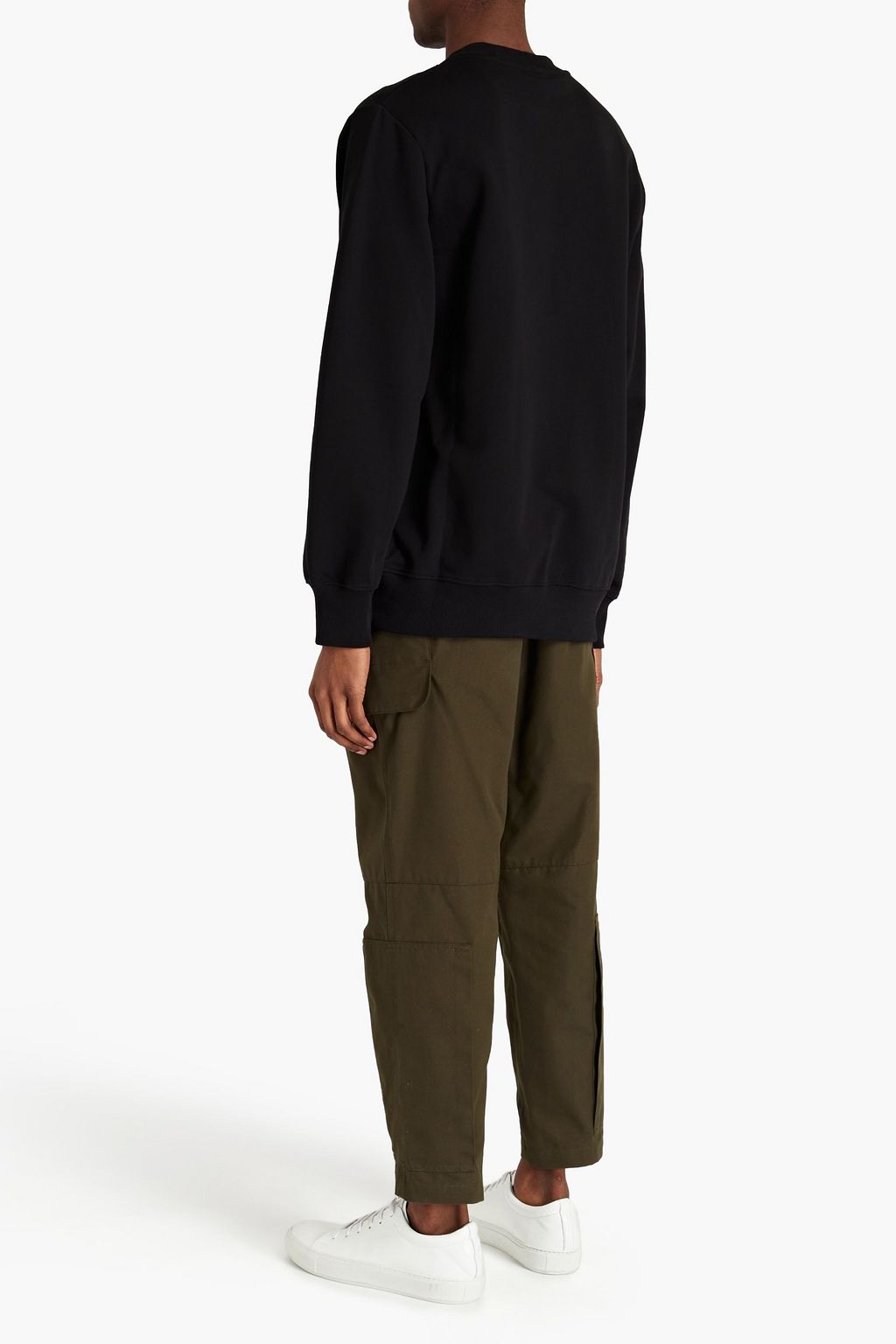 HELMUT LANG Printed French cotton-terry hoodie