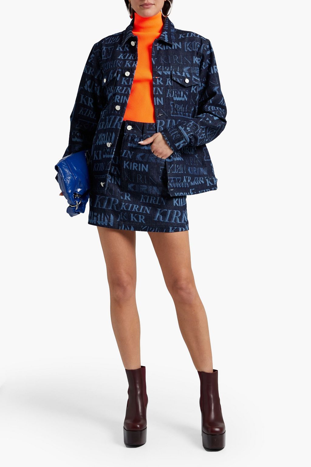 KIRIN PEGGY GOU Typo Laser printed denim jacket