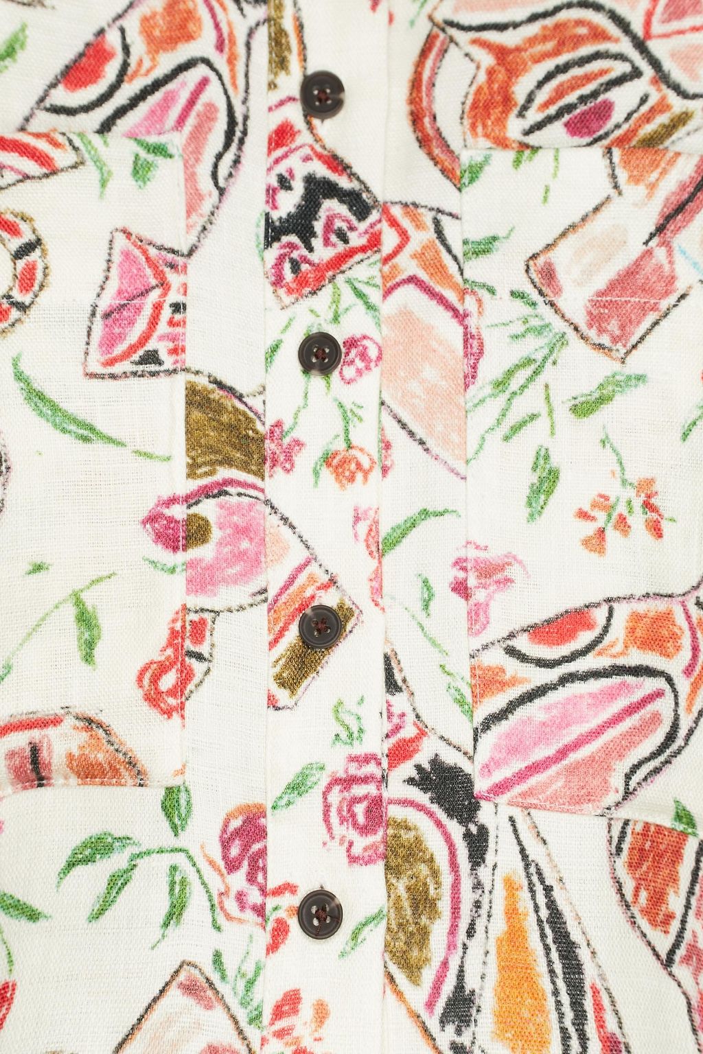 CLAUDIE PIERLOT Comedie printed linen shirt