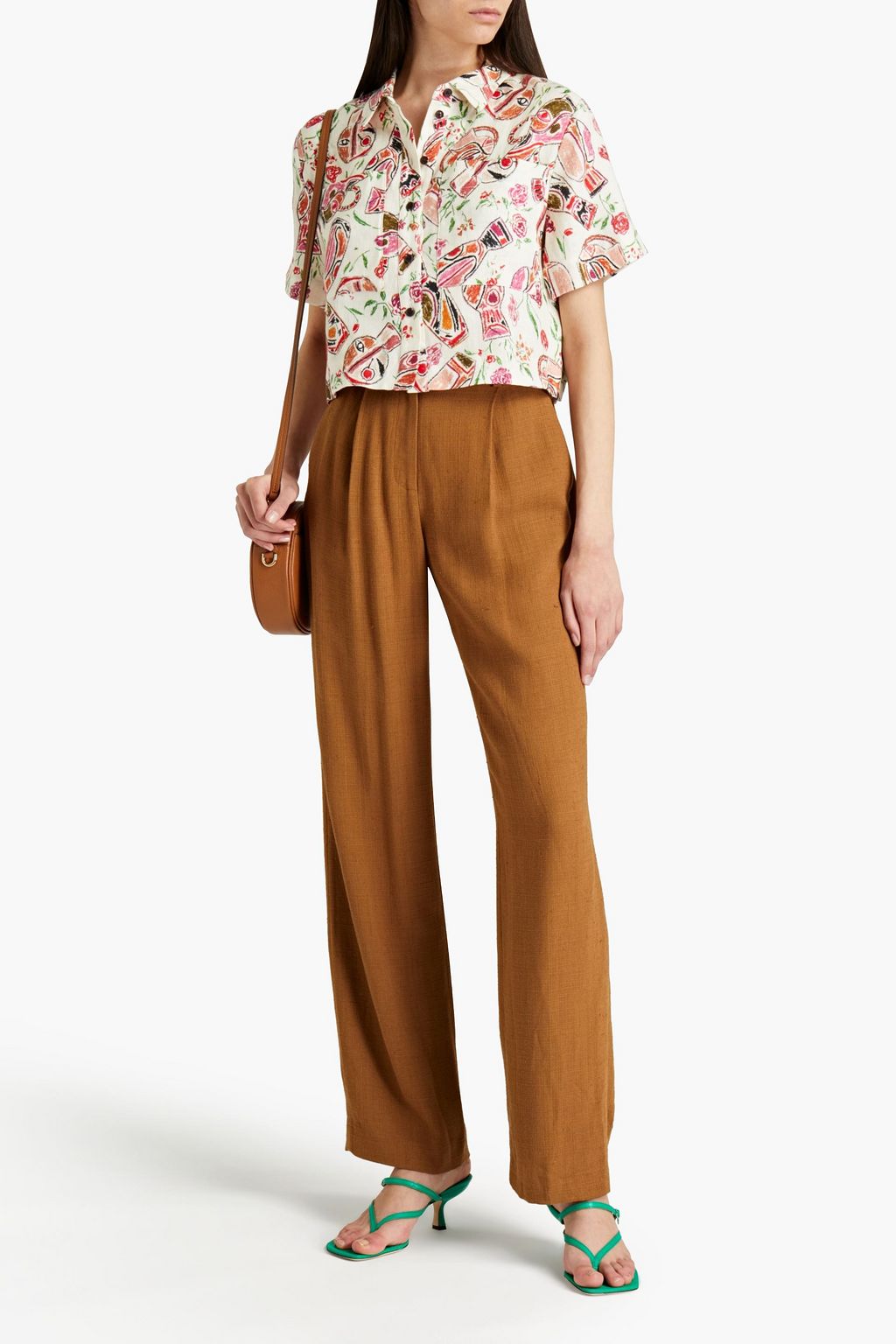CLAUDIE PIERLOT Comedie printed linen shirt