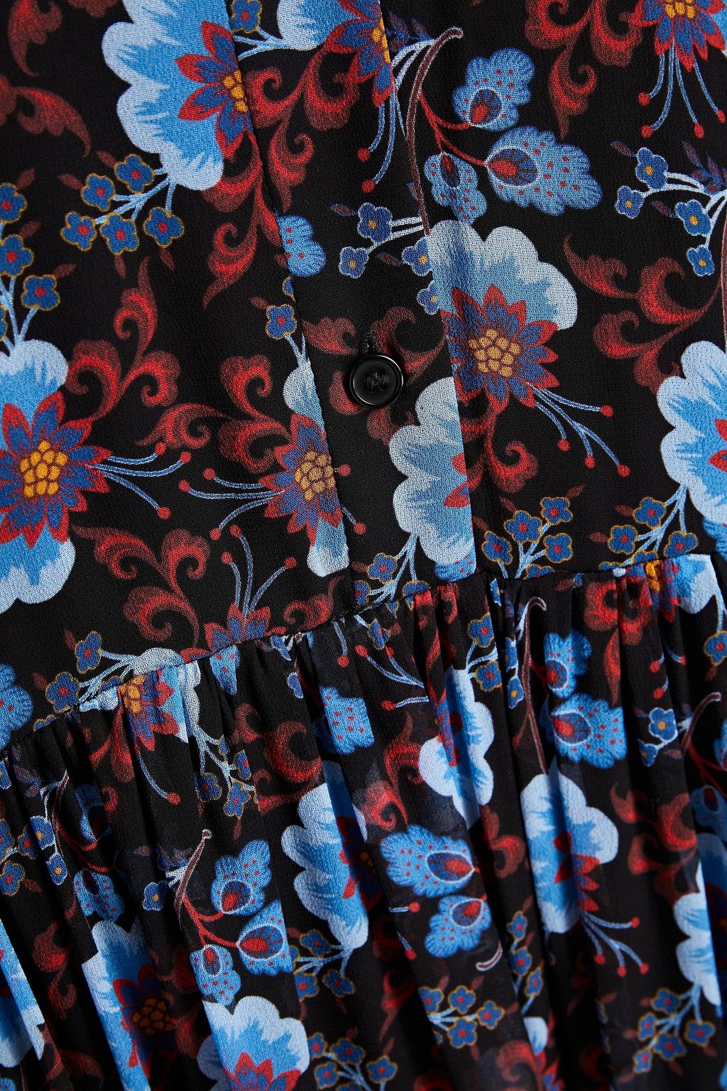 CLAUDIE PIERLOT Gathered printed georgette midi dress