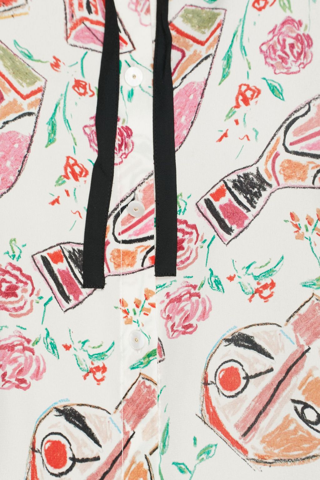 CLAUDIE PIERLOT Choupie pussy-bow printed silk crepe de chine shirt