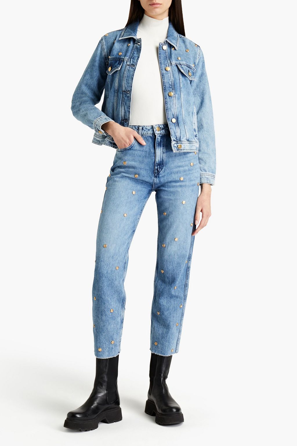 CLAUDIE PIERLOT Volis studded denim jacket