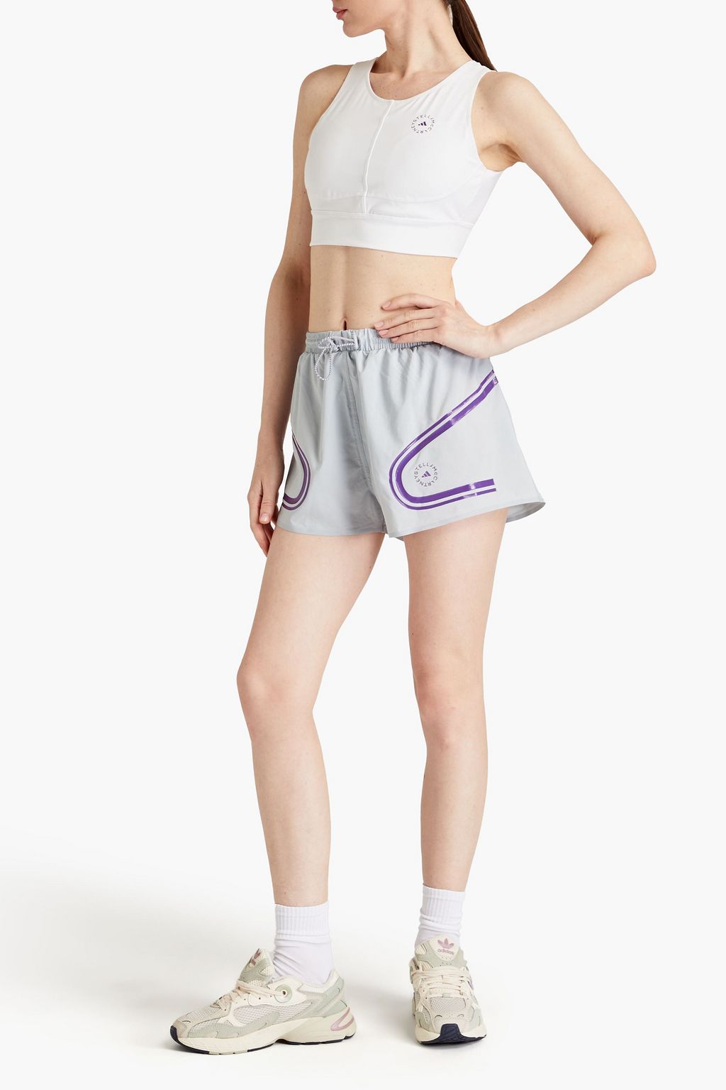 ADIDAS BY STELLA MCCARTNEY حمالة صدر رياضية "+ بارلي تروبيربس" من نسيج مطاط ومخّرم