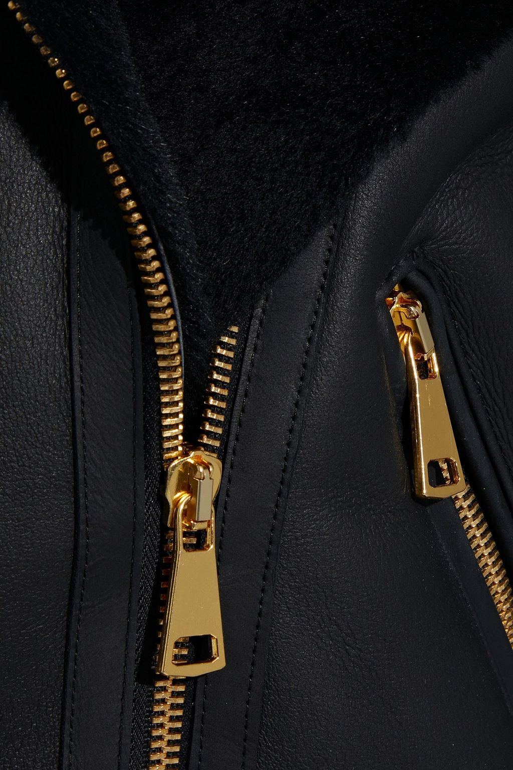 DOM GOOR Shearling biker jacket