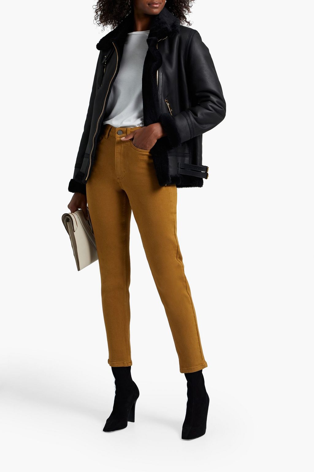 DOM GOOR Shearling biker jacket