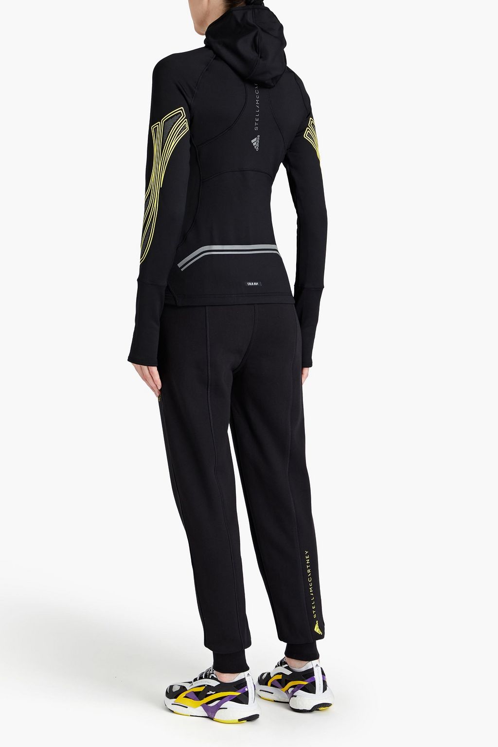 ADIDAS BY STELLA MCCARTNEY 스트라이프 스트레치 저지 후드 트랙 재킷