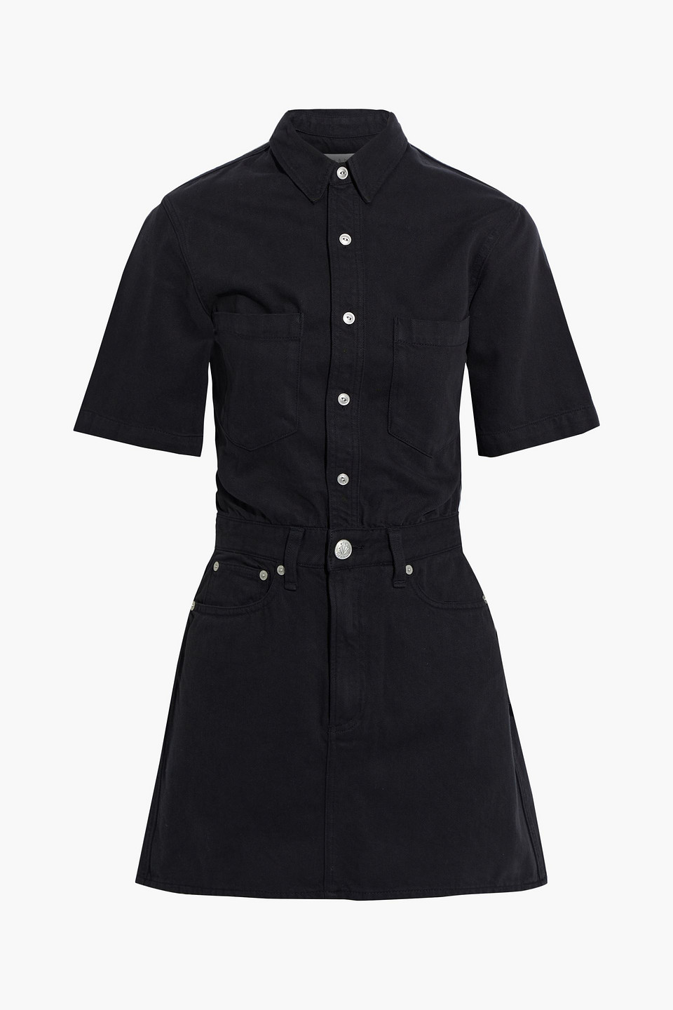 rag & bone - denim mini dress - black - xxs