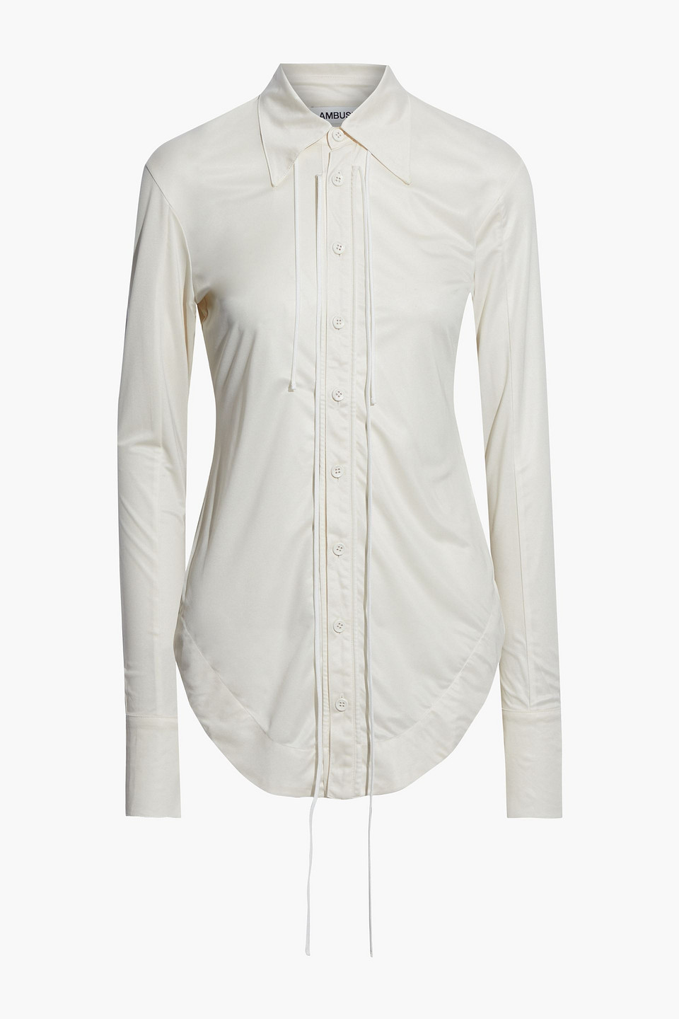 ambush - asymmetric cupro shirt - white - 2