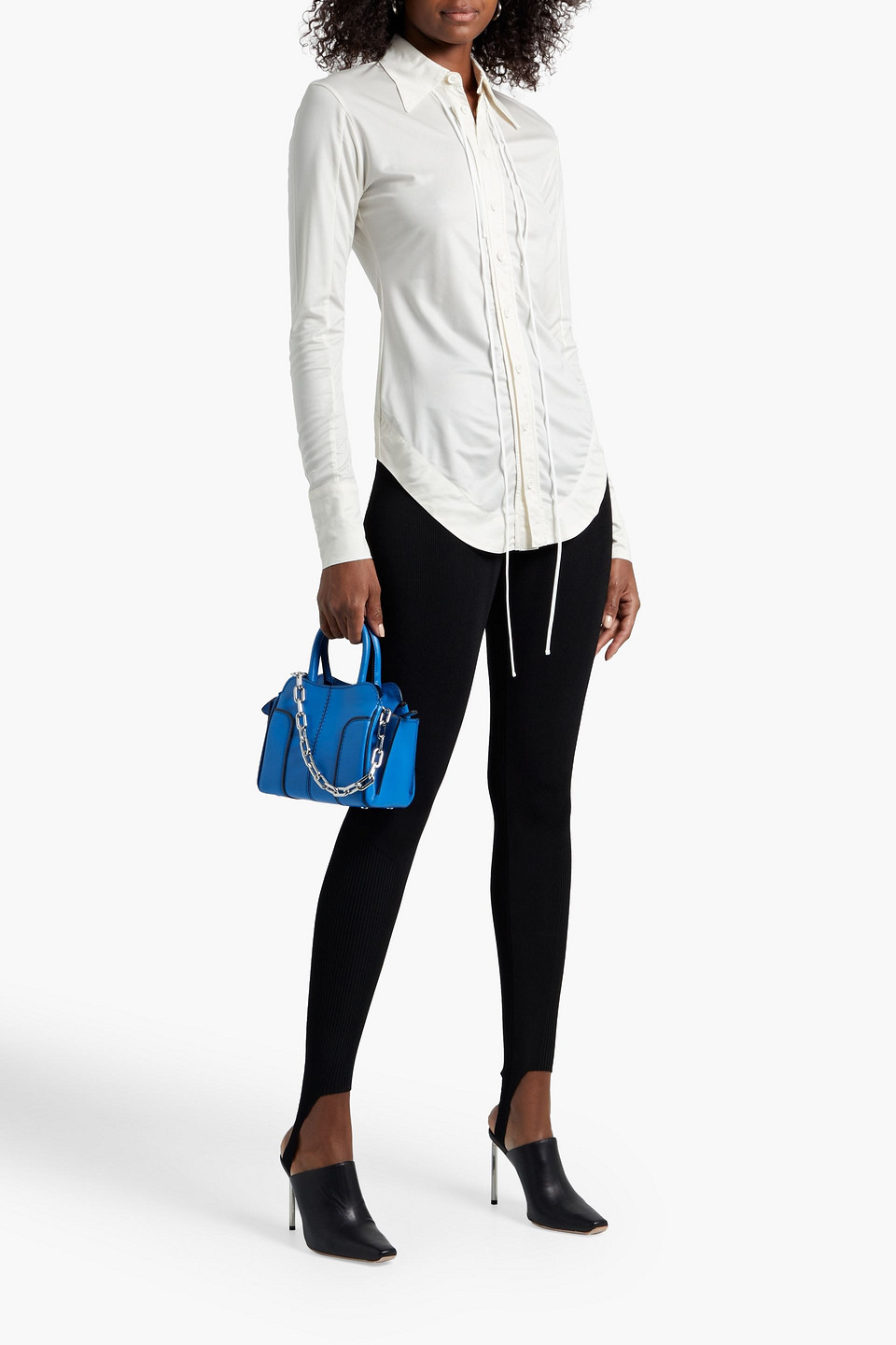 Ambush Asymmetric Cupro Shirt In Ivory