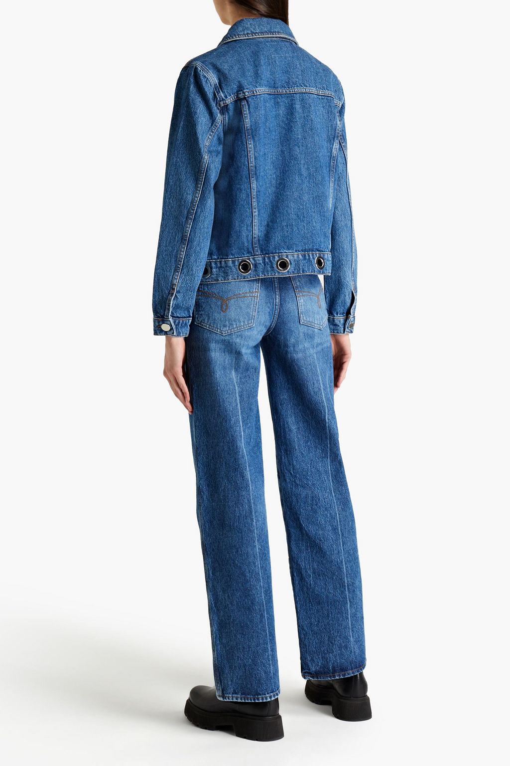 CLAUDIE PIERLOT Vesuve eyelet-embellished denim jacket