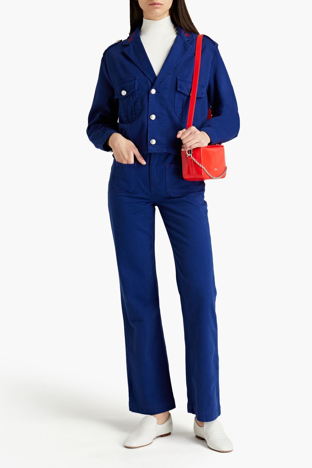 CLAUDIE PIERLOT Vladimir embroidered denim jacket