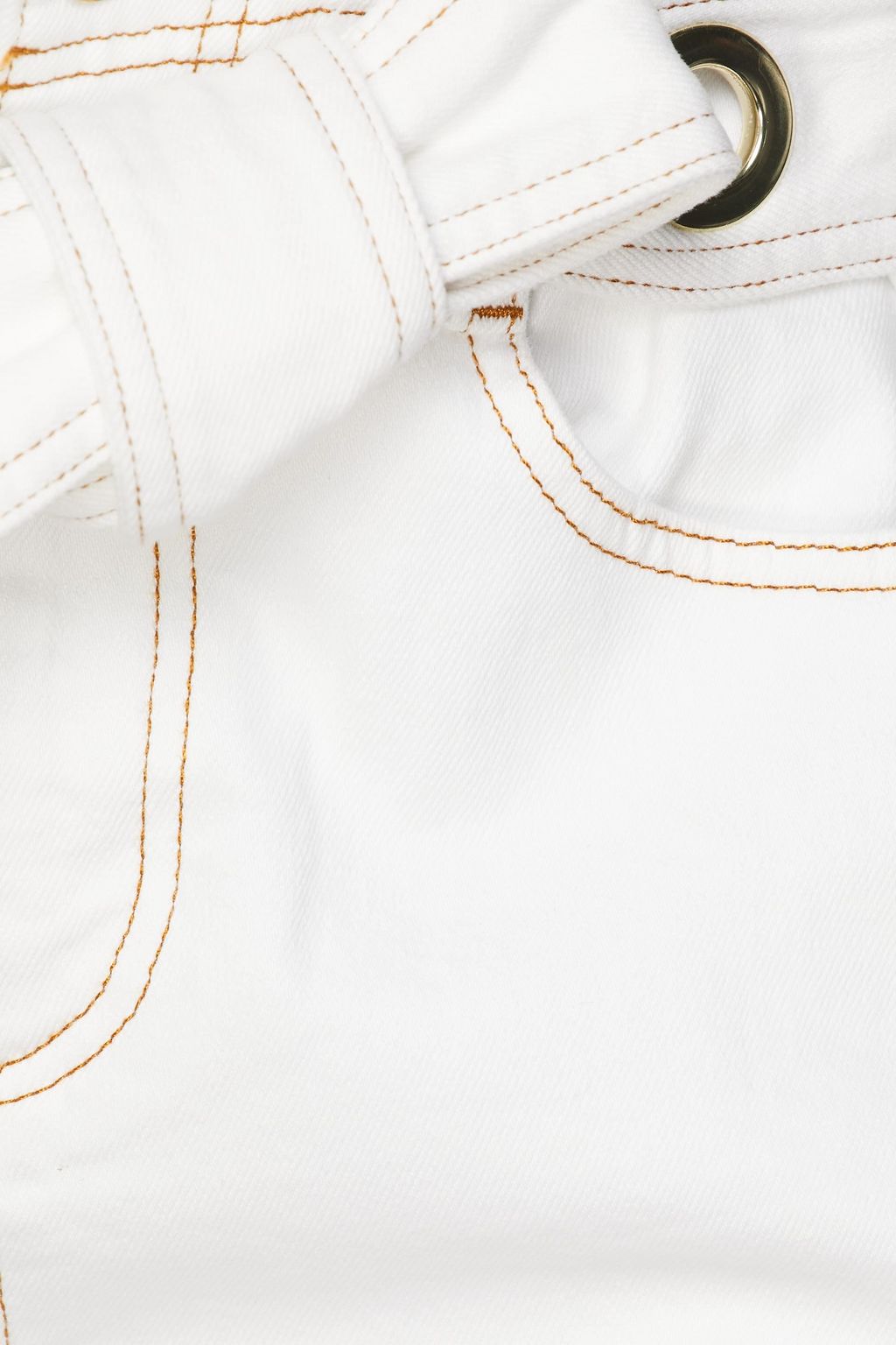 CLAUDIE PIERLOT Cropped belted high-rise tapered jeans