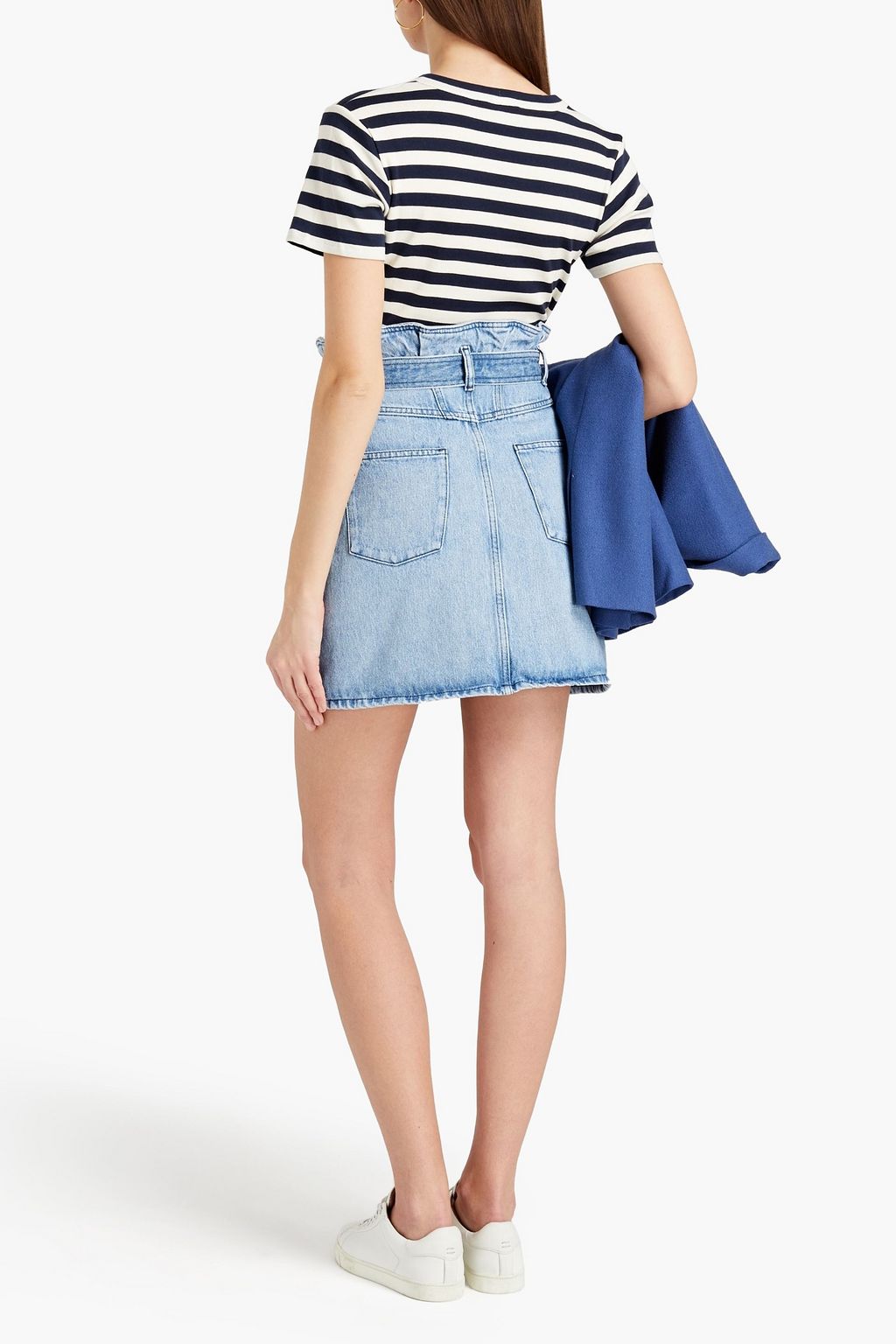 CLAUDIE PIERLOT Serana faded denim mini skirt