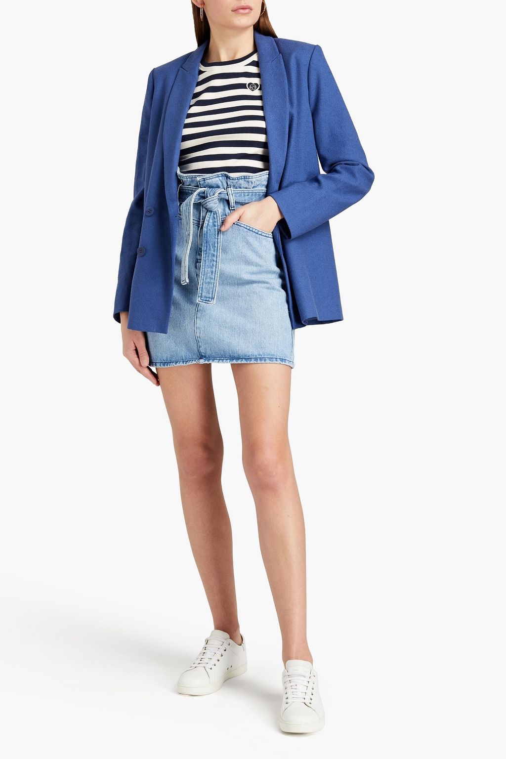 CLAUDIE PIERLOT Serana faded denim mini skirt