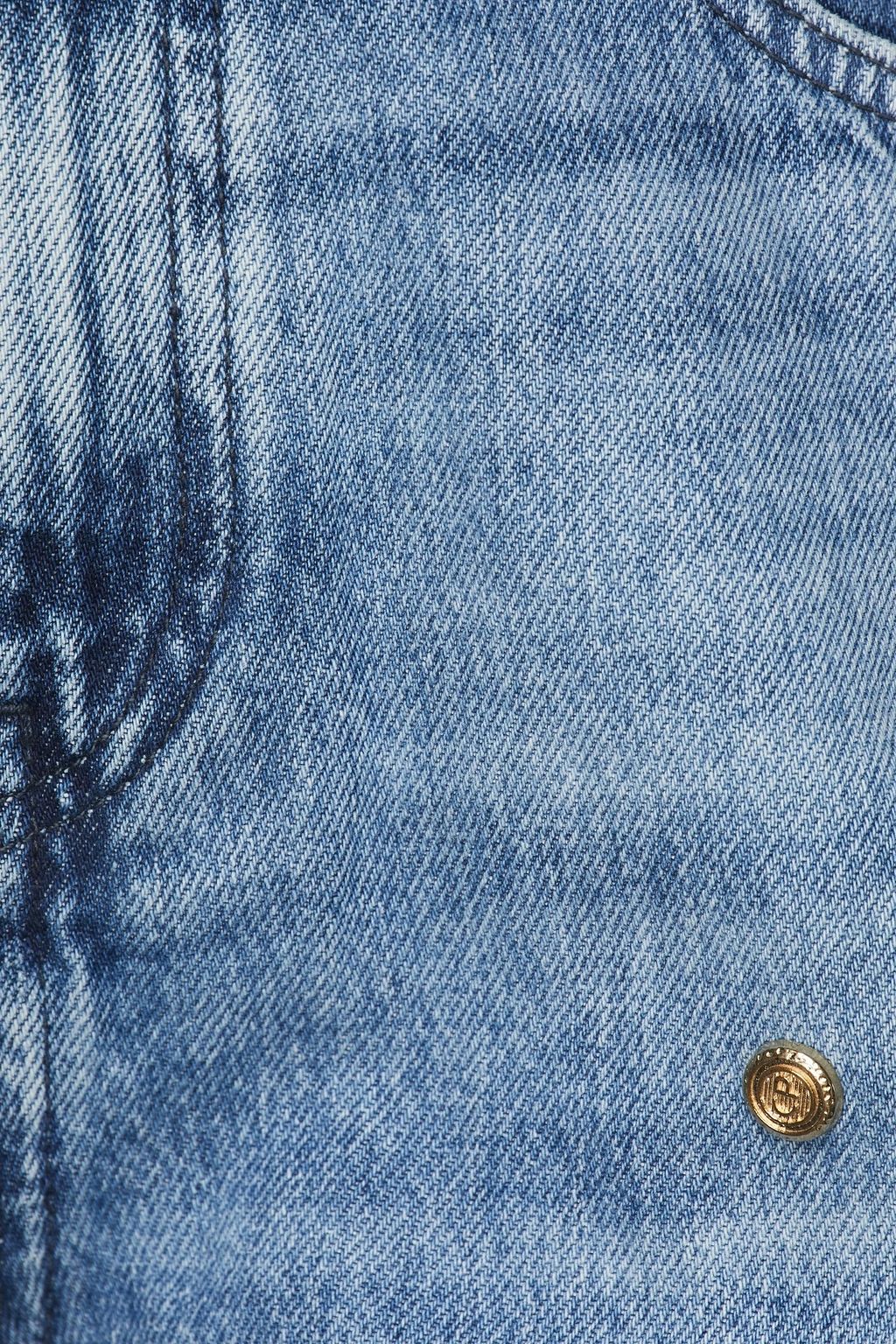 CLAUDIE PIERLOT Pluton frayed studded high-rise straight-leg jeans