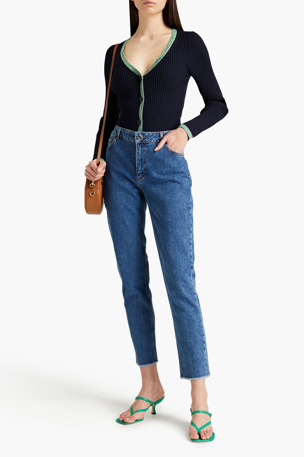 CLAUDIE PIERLOT Pita Bis high-rise slim-leg jeans